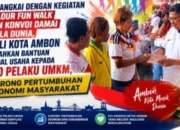 Terangkai Dengan Kegiatan Colour Fun Walk Dan Konvoi Damai Piala Dunia, Wali Kota Ambon Serahkan Bantuan Modal Usaha kepada 250 Pelaku UMKM, Dorong Pertumbuhan Ekonomi Masyarakat