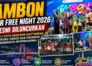 Ambon Car Free Night 2026 Resmi Diluncurkan, Wali Kota Bodewin Wattimena Dorong UMKM dan Promosi Pariwisata Internasional